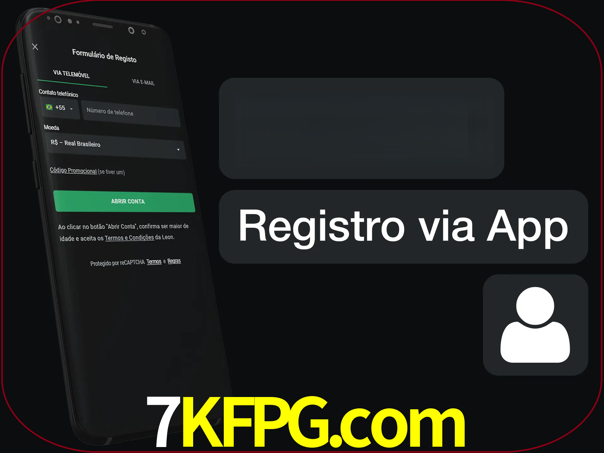 Registre-se com duas etapas usando o aplicativo.
